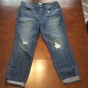 J Crew Cropped Boyfriend Jeans, 31